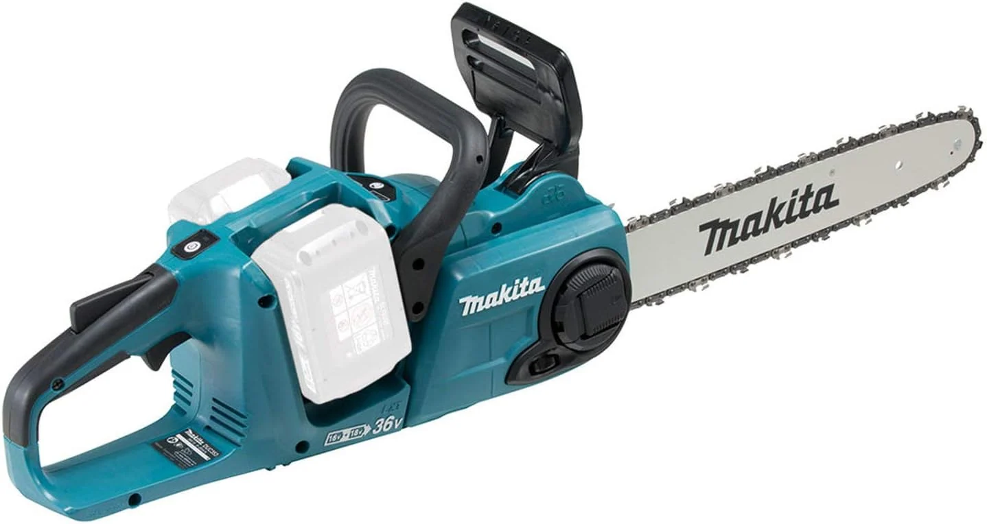 Makita Kettensäge, 5,0 Ah, 36 V, Blau/Schwarz/Silber, DUC353PT2 LXT (2 x ) mit Doppel-Ladegerät