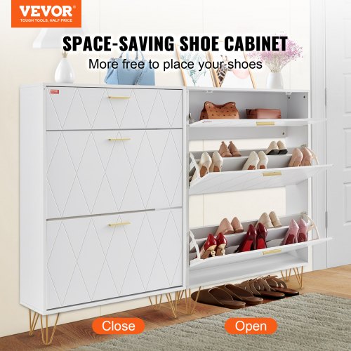 VEVOR Schuhschrank mit 3 ausklappbaren Schubladen, Schuhschrank für den Eingangsbereich, Flur