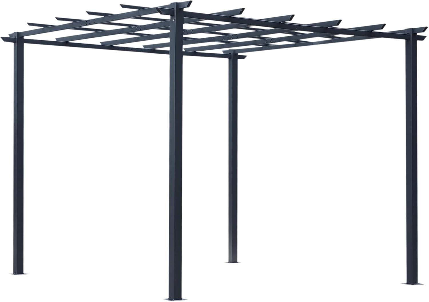 Outsunny Rosenpavillon Pflanzbogen Rosenbogen Rankhilfe Garten Pavillon wetterfest Metall Schwarz 2,97 x 2,95 x 2,3 m