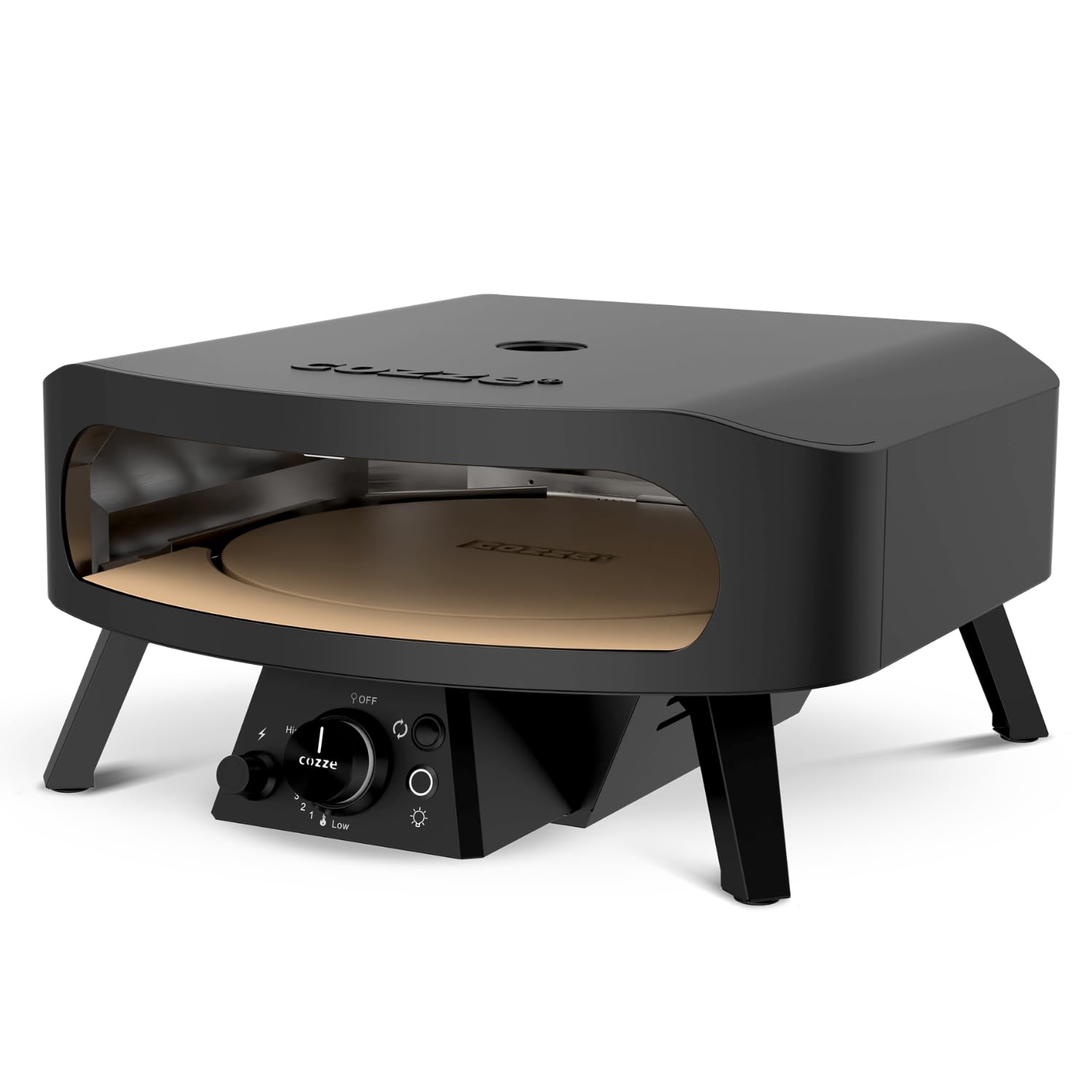 Gas-Pizzaofen 17 Zoll mit rotierendem Pizzastein Ø43 cm, bis 600 °C, Pizza in 2 Minuten