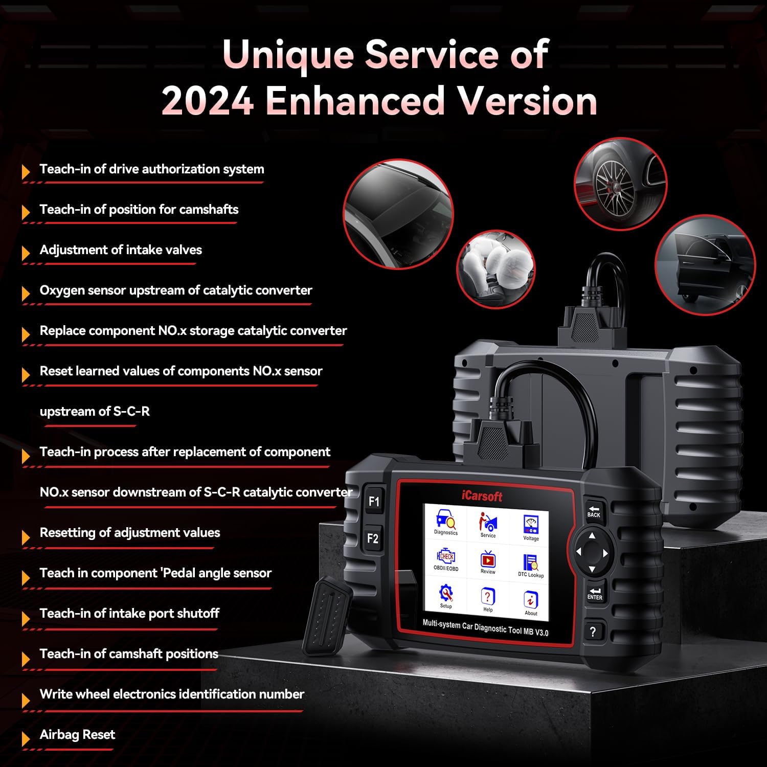 Kfz-Diagnosegerät MB V3.0 Vollsystemdiagnose 4-Zoll-LCD Öl-Reset EPB SAS DPF BMS Live-Daten für Mercedes-Benz und Smart