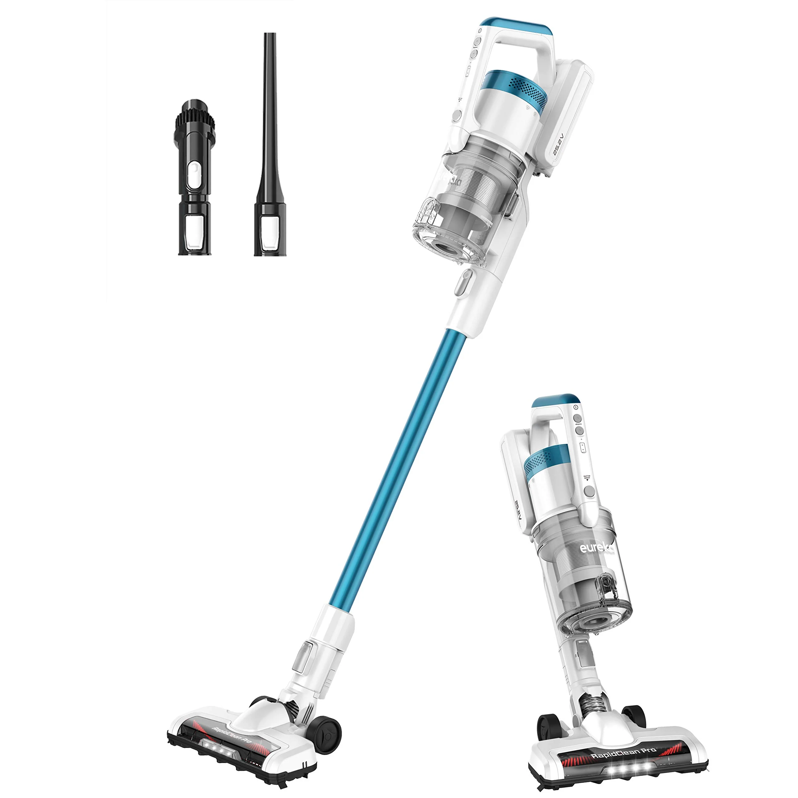 Eureka NEC180 RapidClean Pro Cordless Stick and Handheld Vacuum Cleaner for Hard Floors, Battery Operated Portable Vacuum Cleaner with Maximum Efficiency Powerful Suction White
