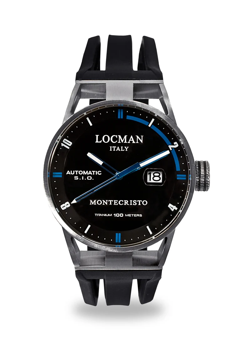 Locman Montecristo automatico nero e blu silicone 051100BKFBL0GOK