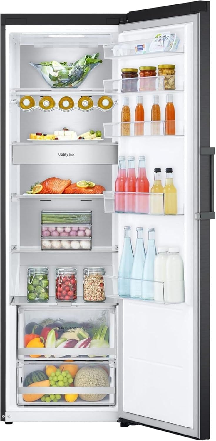 LG GLM71MCCSX, Klasse C, 386 L, Kühlgerät mit Touchdisplay, XXL-Stauraum, DoorCooling+, WiFi - Matte Black