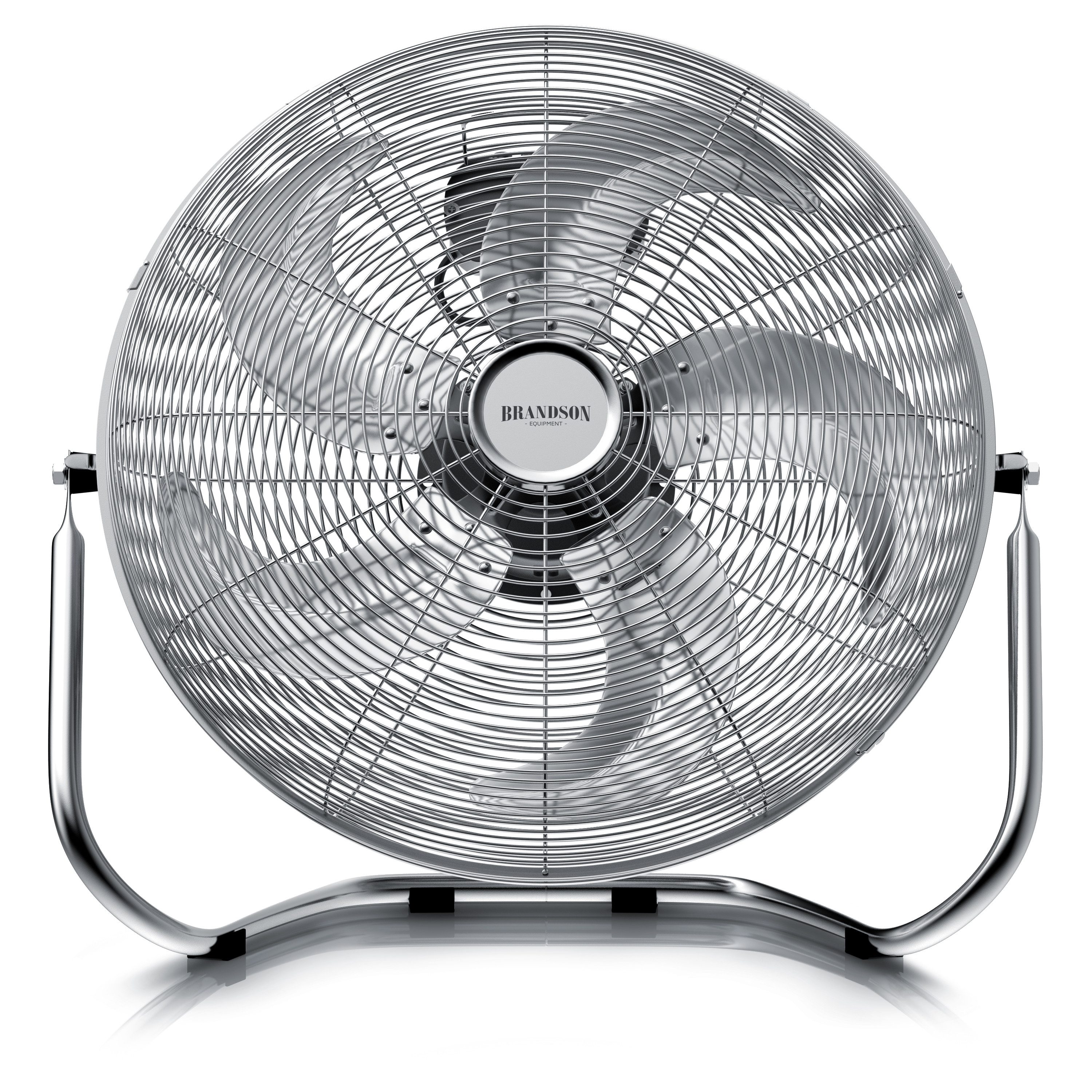 Windmaschine Chrom Bodenventilator im Retro Stil, hoher Luftdurchsatz, 120W, Silber