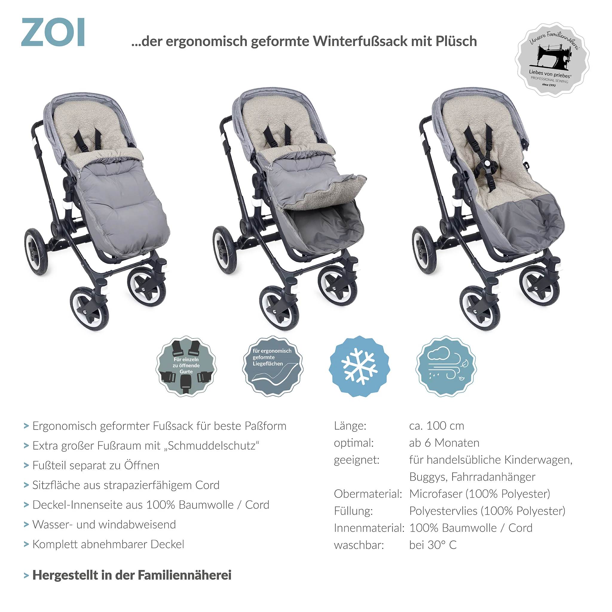ZOI der ergonomische Winterfusssack