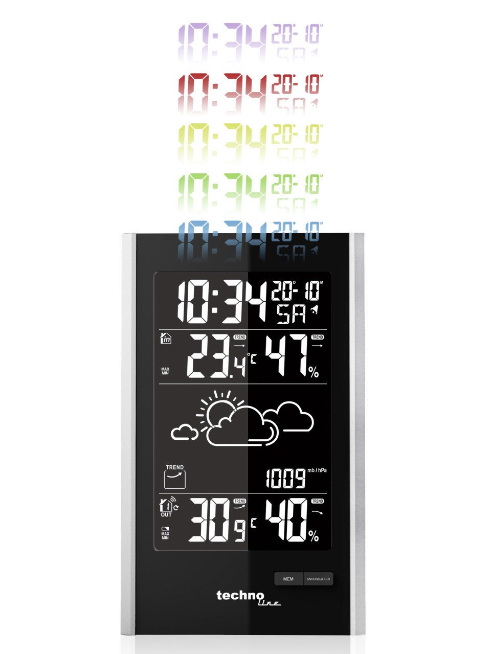 Wetterstation Technoline Wetterstation WS 9060 silber schwarz