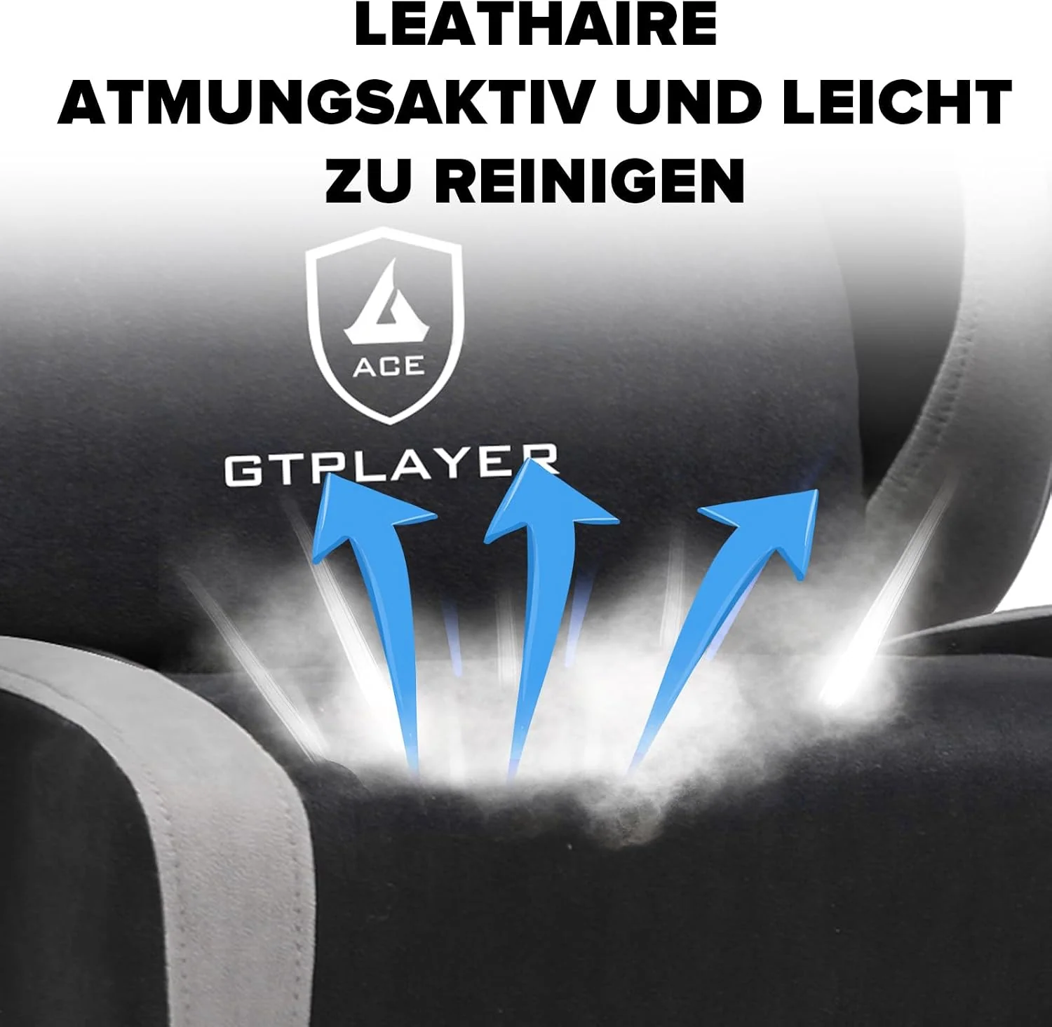 GTPLAYER Gamingstuhl mit Taschenfeder-Sitzkissen, Fußstütze und verstellbarer Rückenlehne