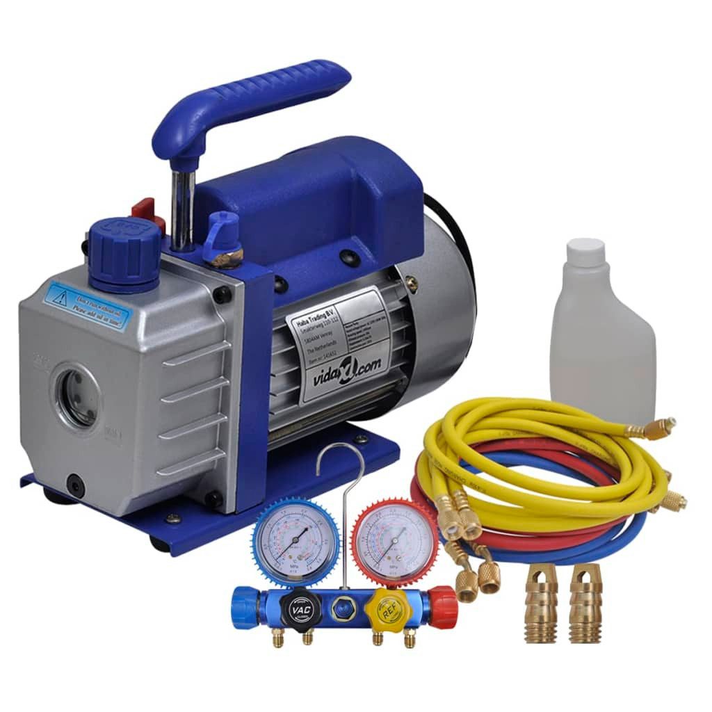 Kompressor NA Vakuumpumpe Einstufig mit 4-Wege-Verteiler-Manometer Set