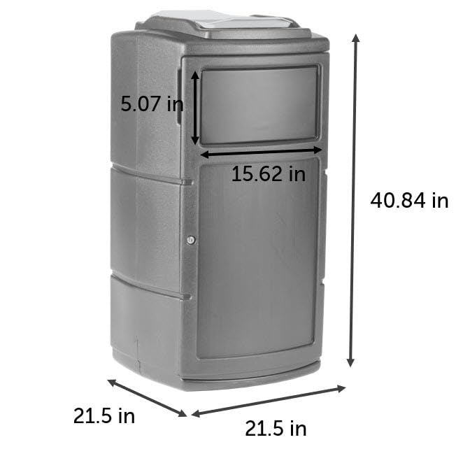 Commercial Zone PolyTec™ Side Entry Trash Container, Square, Tray, Dual Flipper, Dome Top