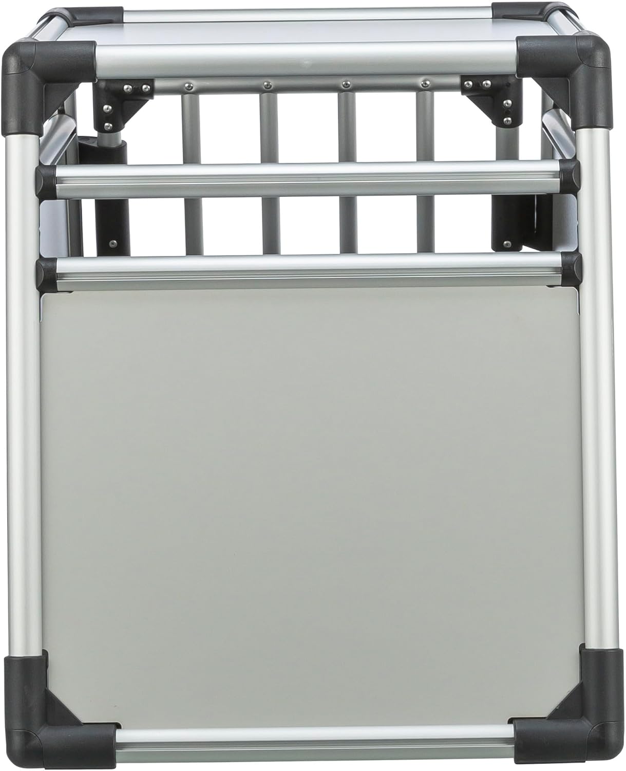 TRIXIE Hunde-Transportbox, Aluminium, L: 92 x 64 x 78 cm, grafit, rutschfste Liegematte, Klettleiste am Boden, Sicherheitsverschluss, stabil und geruscharm, hochgeschlossene Wnde - 39338