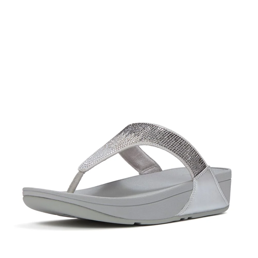 FitFlop Lulu Ombre-Glitzer Silver Zehensteg