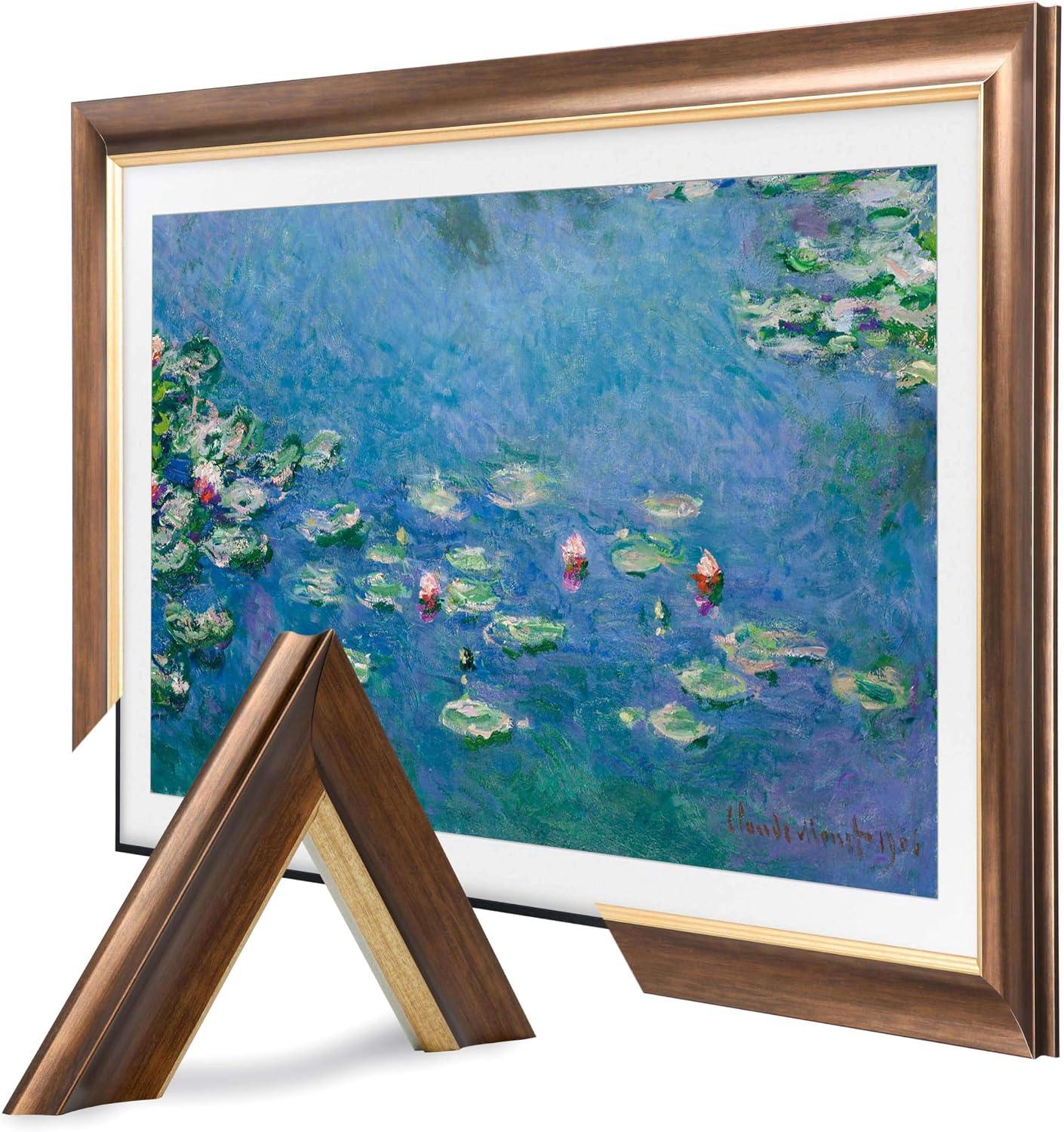 Fernseher, 85 Zoll, Schwarz, TV-Rahmen kompatibel mit Samsung The Frame & Pro, Modernes Bronze-Finish, geeignet für wandmontierte