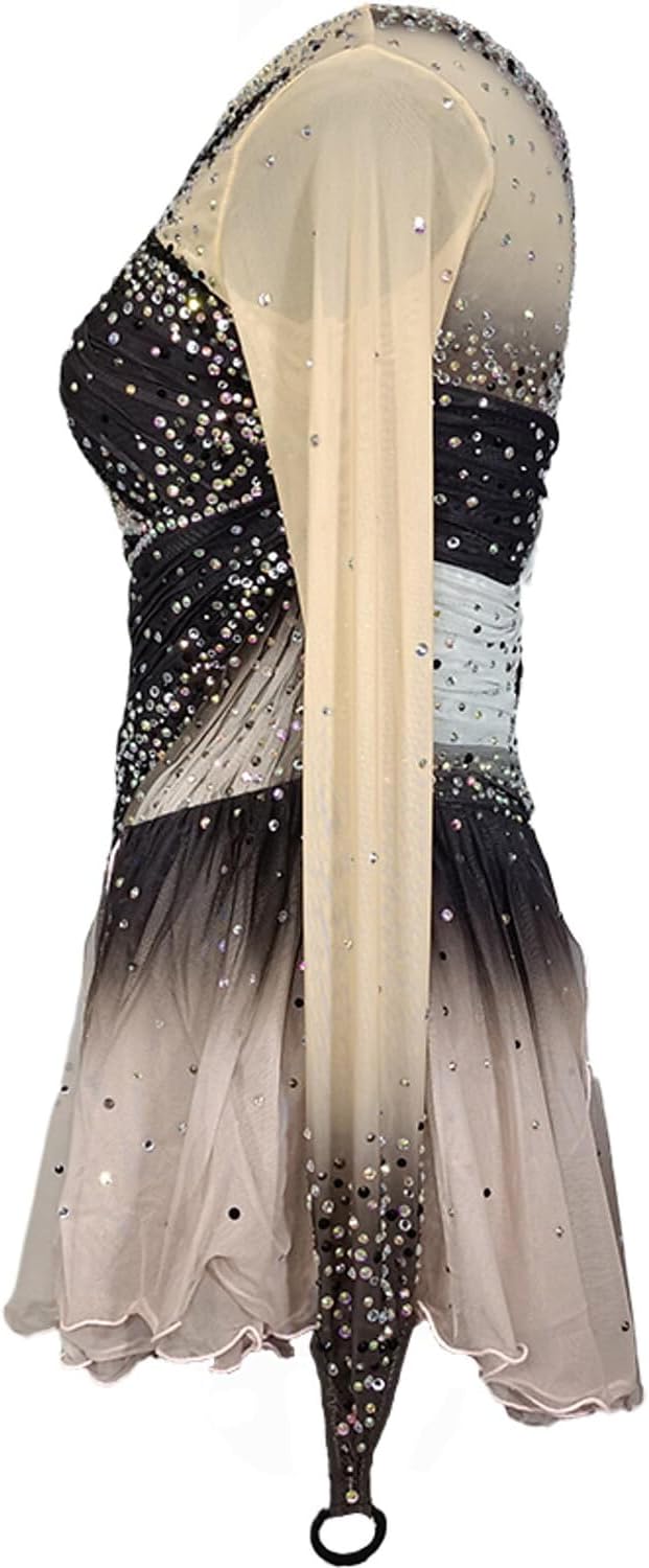 Professionelles Eiskunstlauf Kleid Für Mädchen Gradient Eislauf Wettkampfbekleidung Handgefertigte Outdoor Gymnastik Trikots Rollschuhrock