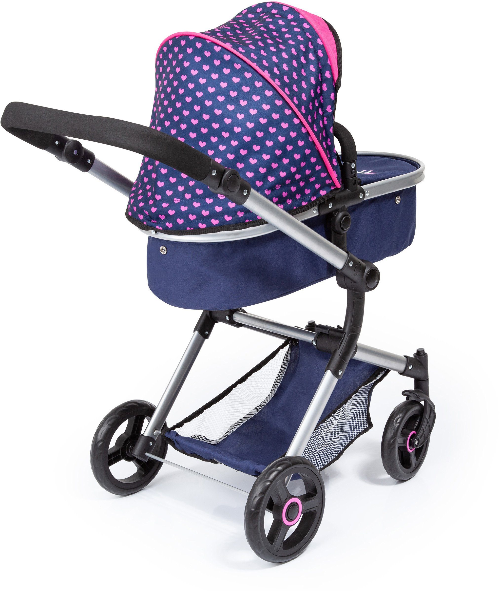 Kombi-Puppenwagen Vario, Blau/Pink