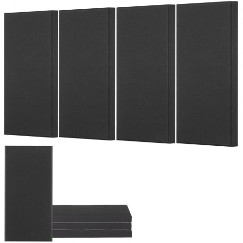 VEVOR 4x Akustikpaneele Akustik Wandpaneele 600x300x50mm selbstklebend Schwarz