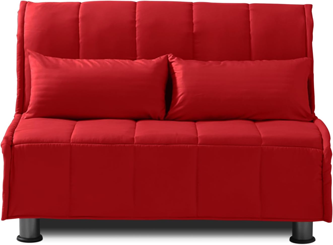 EVERGREENWEB Divano Letto 2 Posti con Materasso Piazza e Mezzo 120x190 Ortopedico, Prontoletto RICHIUDIBILE con Rivestimento SFODERABILE Lavabile, Coppia Cuscini SUPERSOFT Abbinati color Rosso EVENING