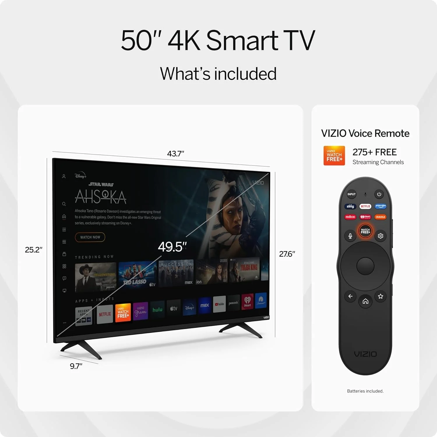VIZIO 50��� 4K HDR Smart TV, Dolby Vision HDR/HDR10+, WiFi 6 �C (Refurbished)