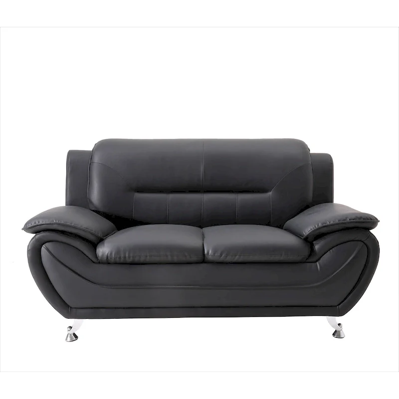 61.3-Inch Faux Leather Pillow Top Arm Loveseat