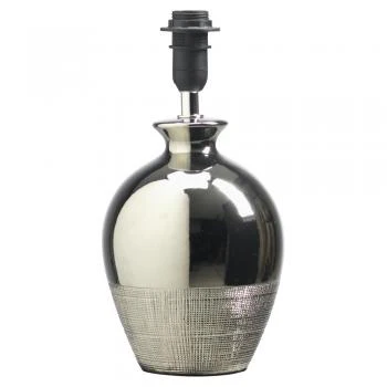Metallic Ceramic Table Lamp with Inline Switch �C Chrome
