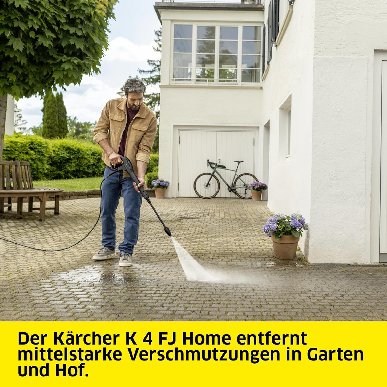 Hochdruckreiniger K 4 FJ Home mit 130 bar, 6 m Schlauch und Home Kit inkl. T 5 Flächenreiniger