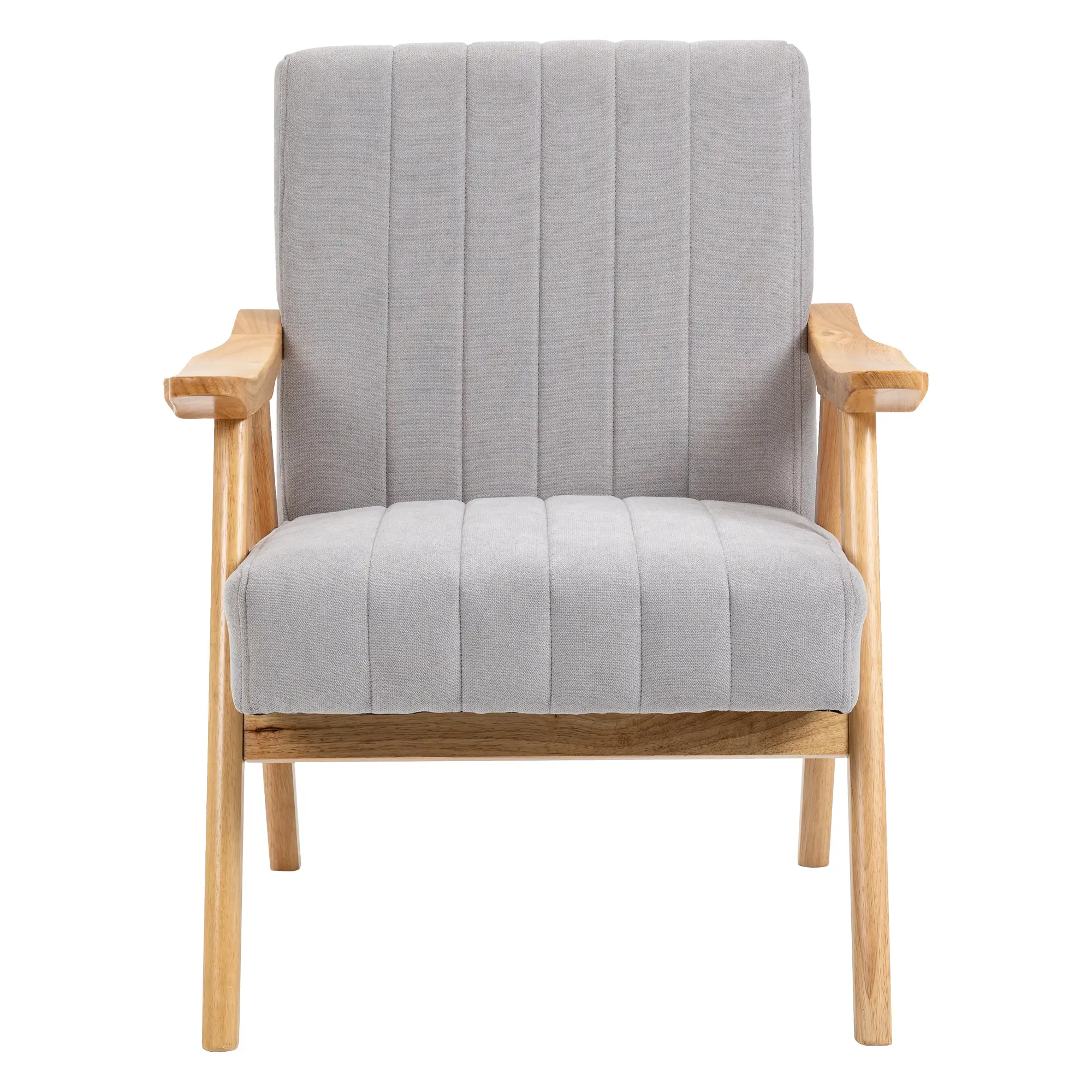 HOMCOM Polsterstuhl Skandi Design extra bequem Samt Hellgrau