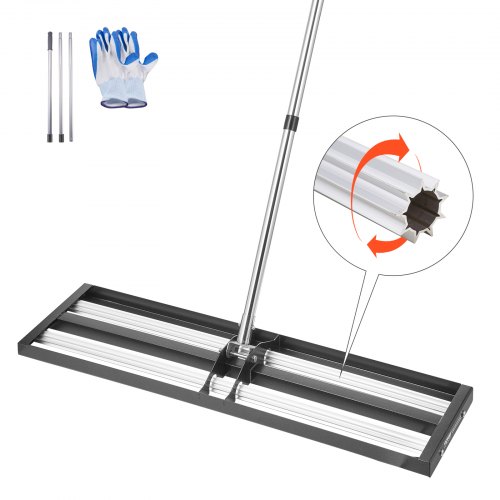 VEVOR Rasenrakel mit Rolle Nivellierrechen Levelingrake Rasenpflege 254x914mm
