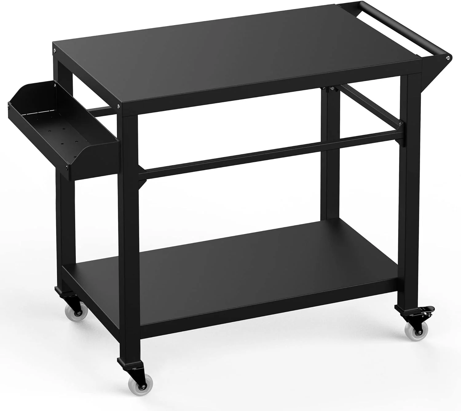 "Outdoor Grill Cart with Wheels, Heavy Duty BBQ Smoker Cart for Patio, Camping, and Parties"