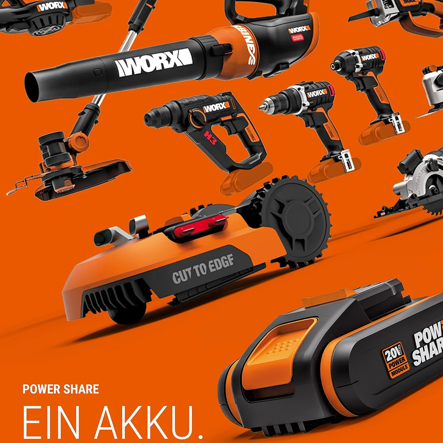 WORX Landroid M WR141E robotmaaier/accugrasmaaier voor kleine tuinen tot 500 m2/zelfrijdende grasmaaier voor een nette gazonsnit, veelkleurig