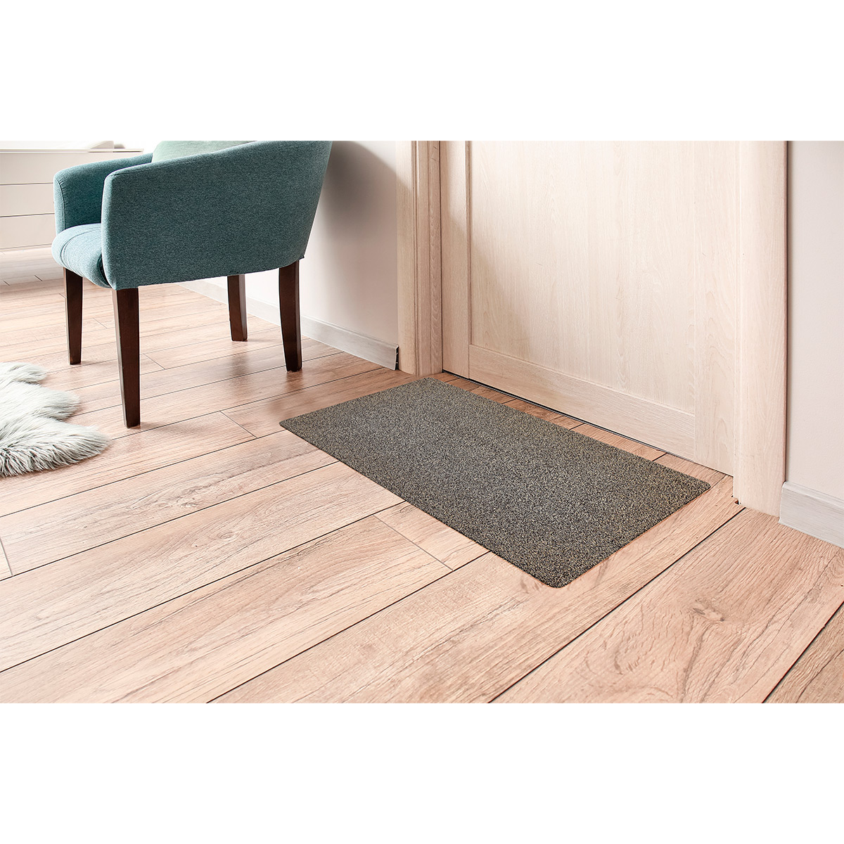 HOMCOM Fußmatte aus Baumwolle waschbar Braun 120 x 80 x 0,45 cm