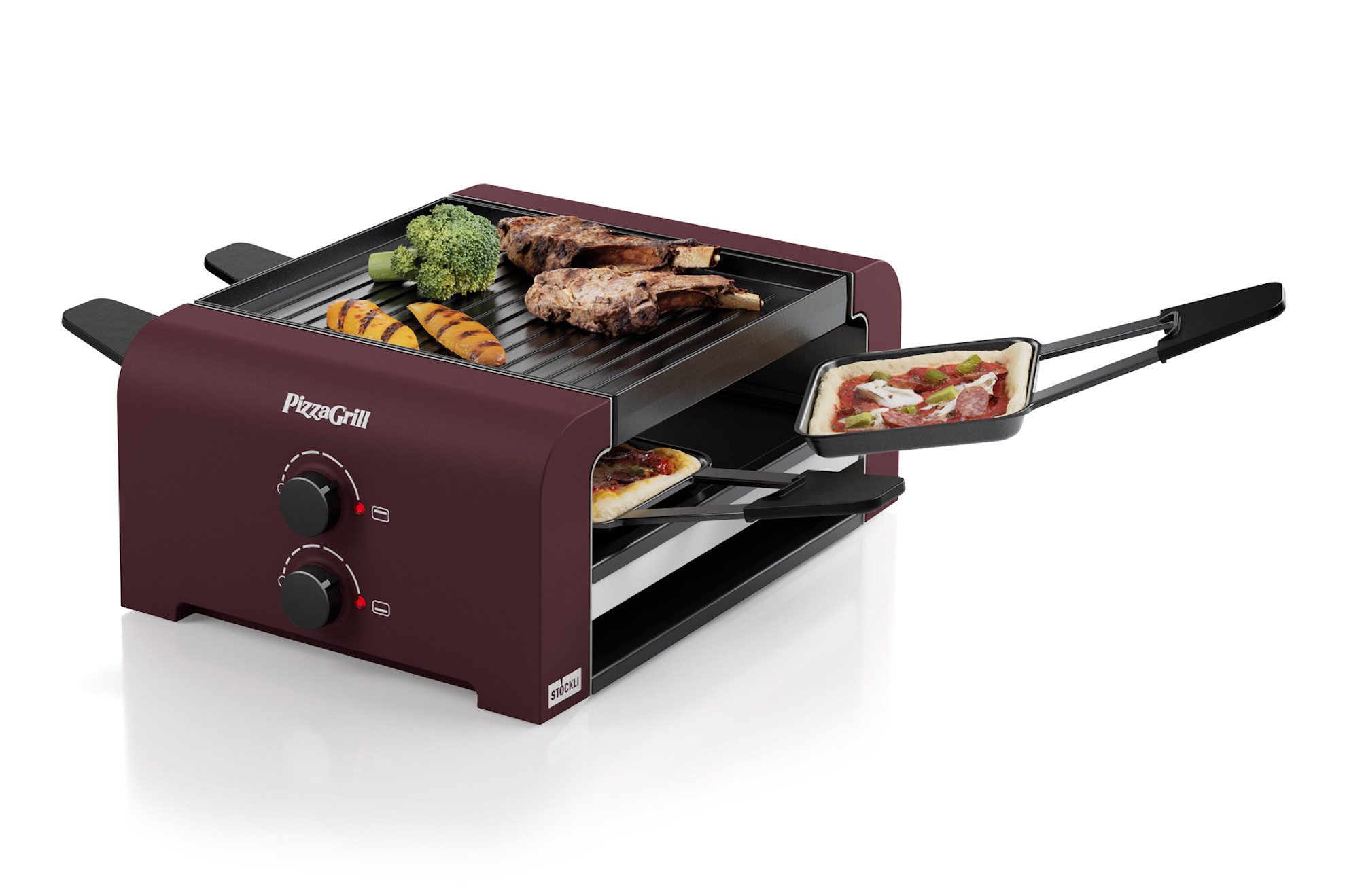 Raclette Stöckli Raclette PizzaGrill 4 Merlot Red