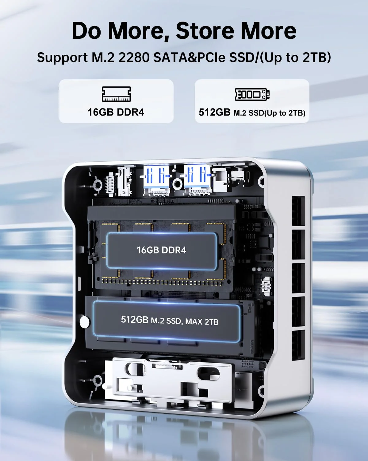 KAMRUI GK3Plus Mini PC, 16GB RAM 512GB M.2 SSD Mini Computers