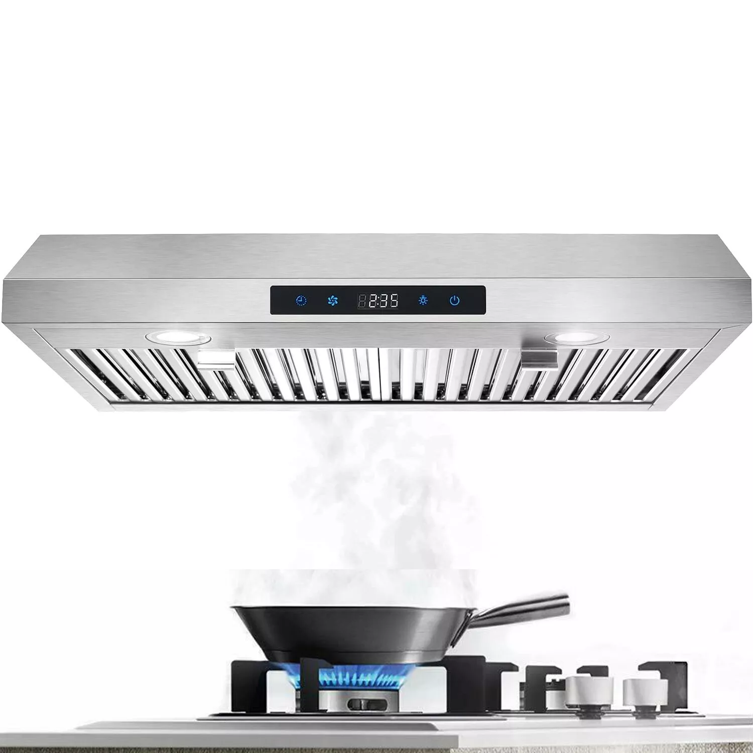 Range Hood 30 Inch Under Cabinet,Ductless Range Hoods with Touch Control,3-Venting Kitchen hood,Stainless Steel Vent Hood,Under Cabinet Range Hood 30 inch,Hood Vents for Kitchen 3 Speeds