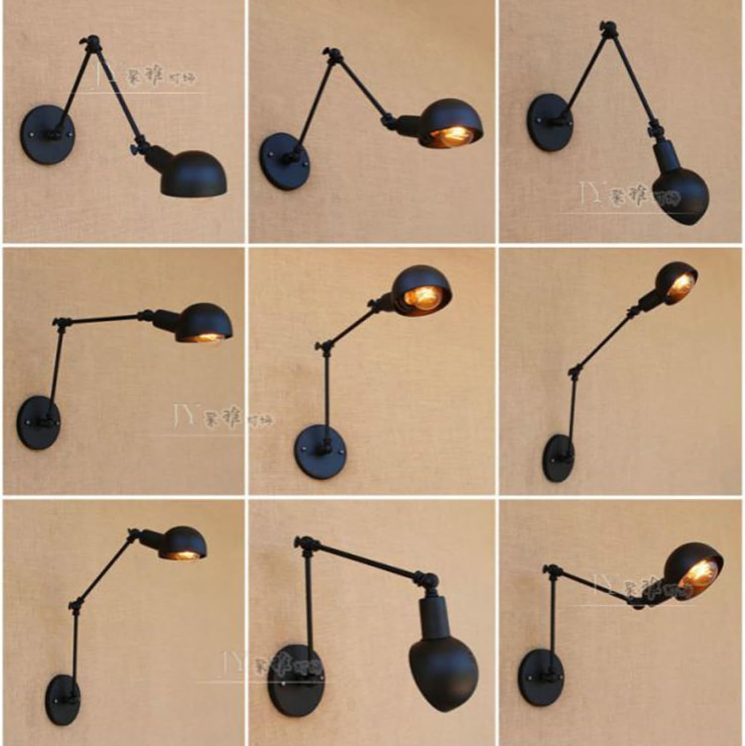 Doppelarm-Wandlampe, verstellbar, drehbar, Metall, Retro, minimalistische Nachttisch- und Flurbeleuchtung mit E27-LED-Leuchtmittel, moderne Wohnkultur