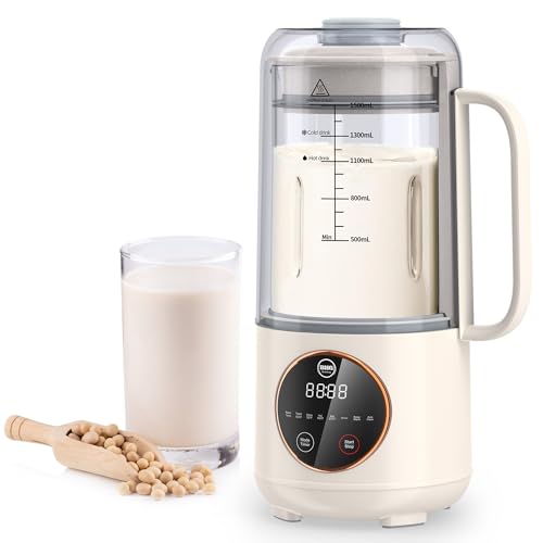 45oz Nut Milk Maker,10 in 1 Homemade Plant Based Milk, Almond Milk, Soy Milk, Oat Milk, Coconut Milk & More,Multifunctional/12 Hours Timer/Auto clean/Room Temp/Keep Warm/Boil: Home & Kitchen