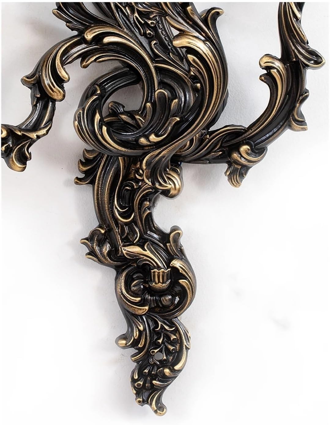 Französische Kupfer-Kerzenwandleuchte, Hotel-Palast-Villa-Retro-Wandleuchte, Innenleuchte, Schlafzimmer-Nachttischleuchte, Wandleuchte,Black-25 * 47cm
