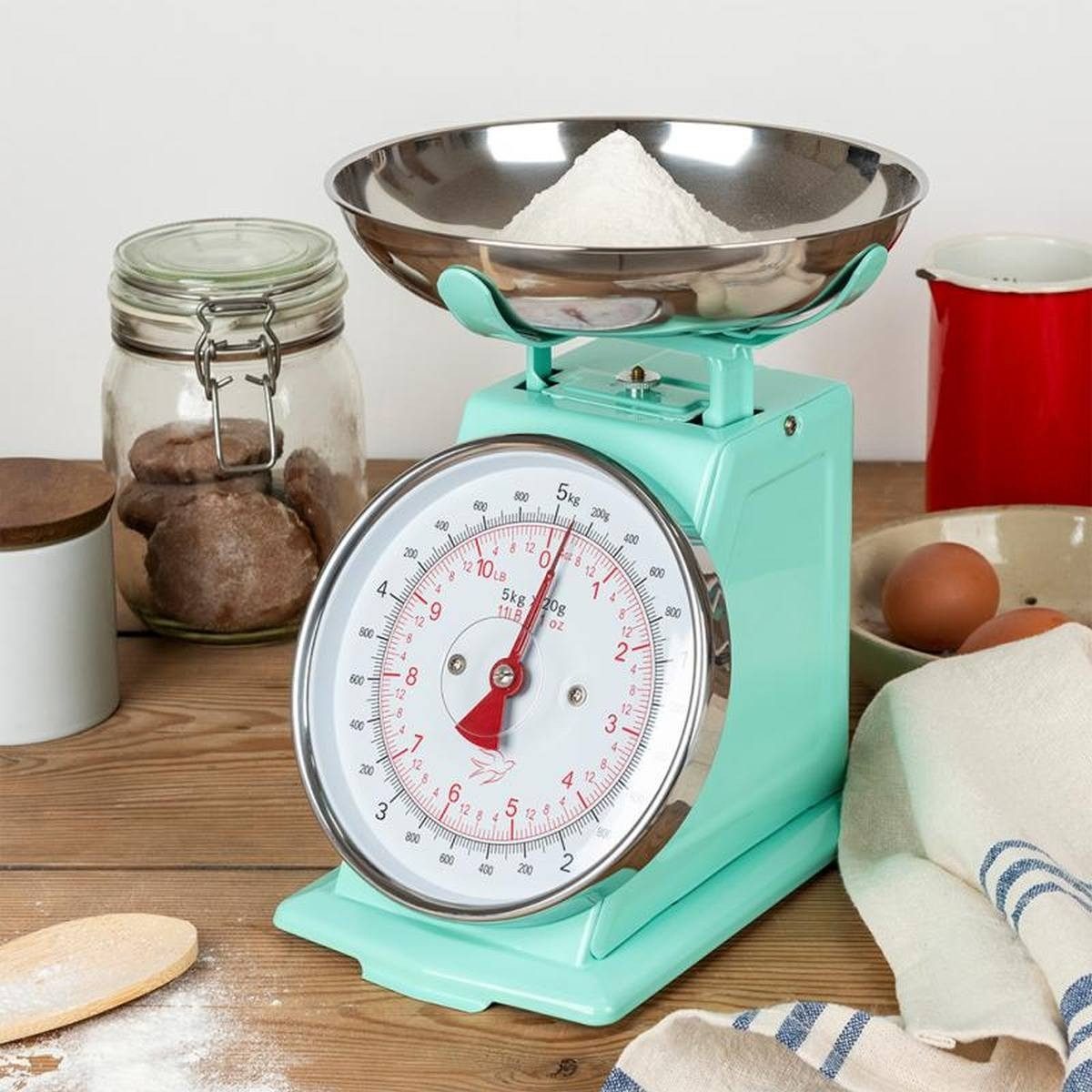 Küchenwaage Mechanische Küchenwaage mit Edelstahlschüssel für Backen & Kochen