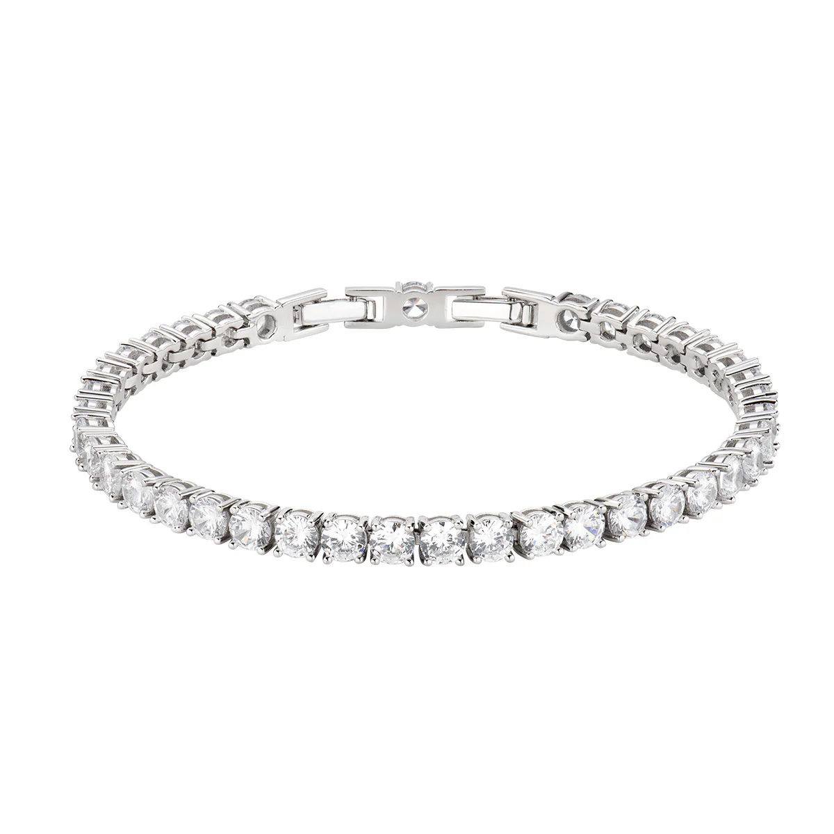 Bracciale Amen tennis bianco con zirconi bianchi 4 mm