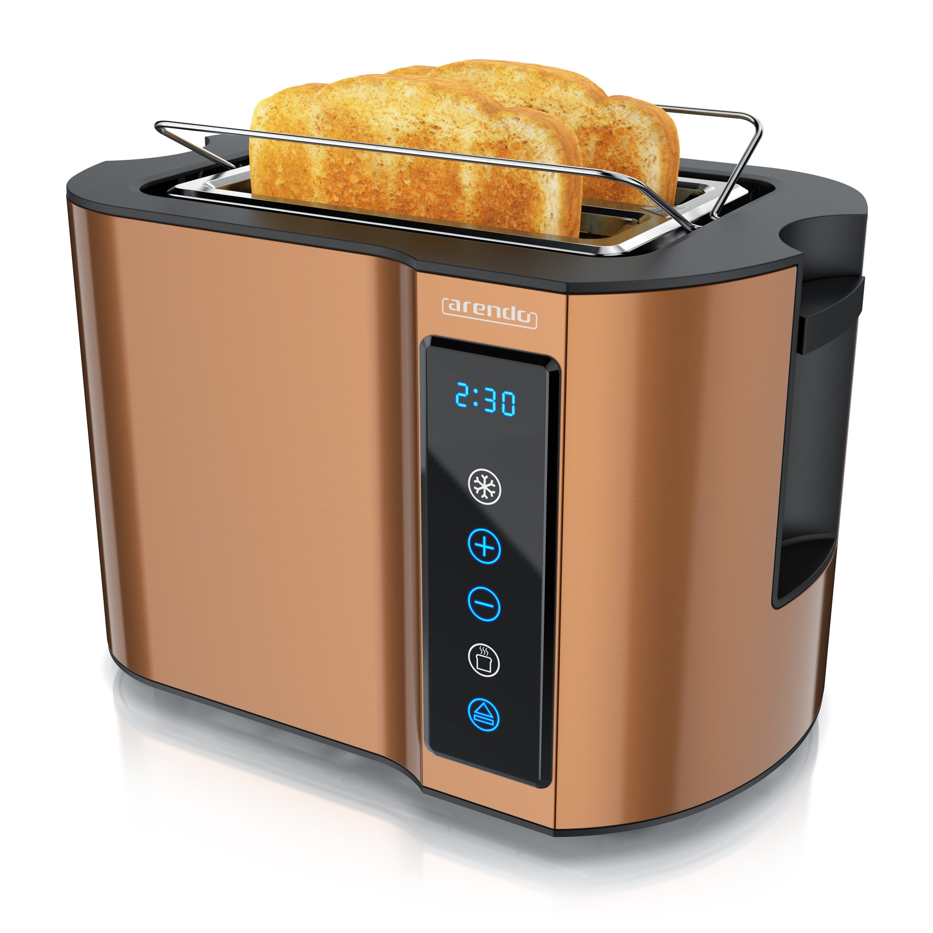Toaster Wärmeisoliertes Doppelwandgehäuse, Display mit Restzeitanzeige