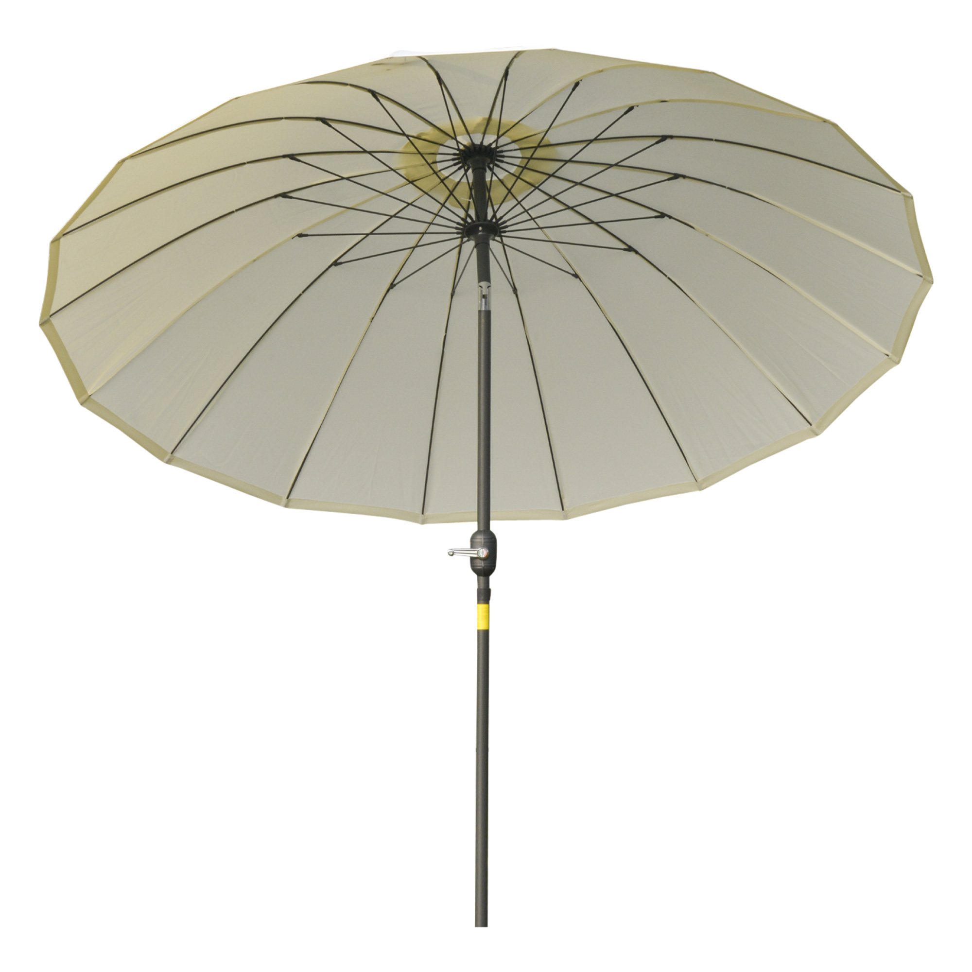 Outsunny Sonnenschirm gerade Garten Sonnenschirm neigbar rund mit 18 Fiberglasrippen Kurbel Metallmast Fiberglas Ø 2,5 m hochdichtes Polyester Beige