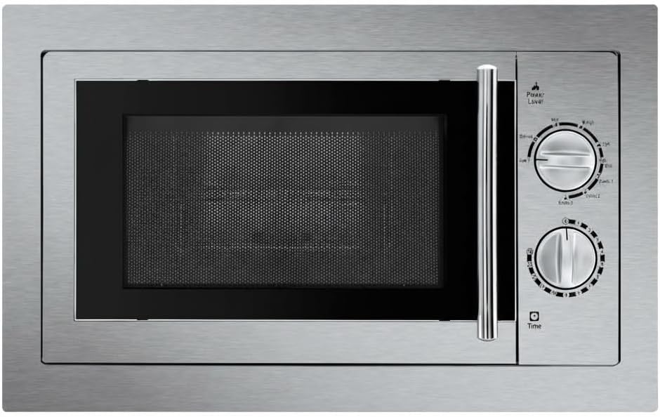 Einbau Mikrowelle, 20 Liter, 1000 W, 800 W, Silber, 20 l, Leistung, Grill, 8 Kochmenüs, digitaler Timer 95 m