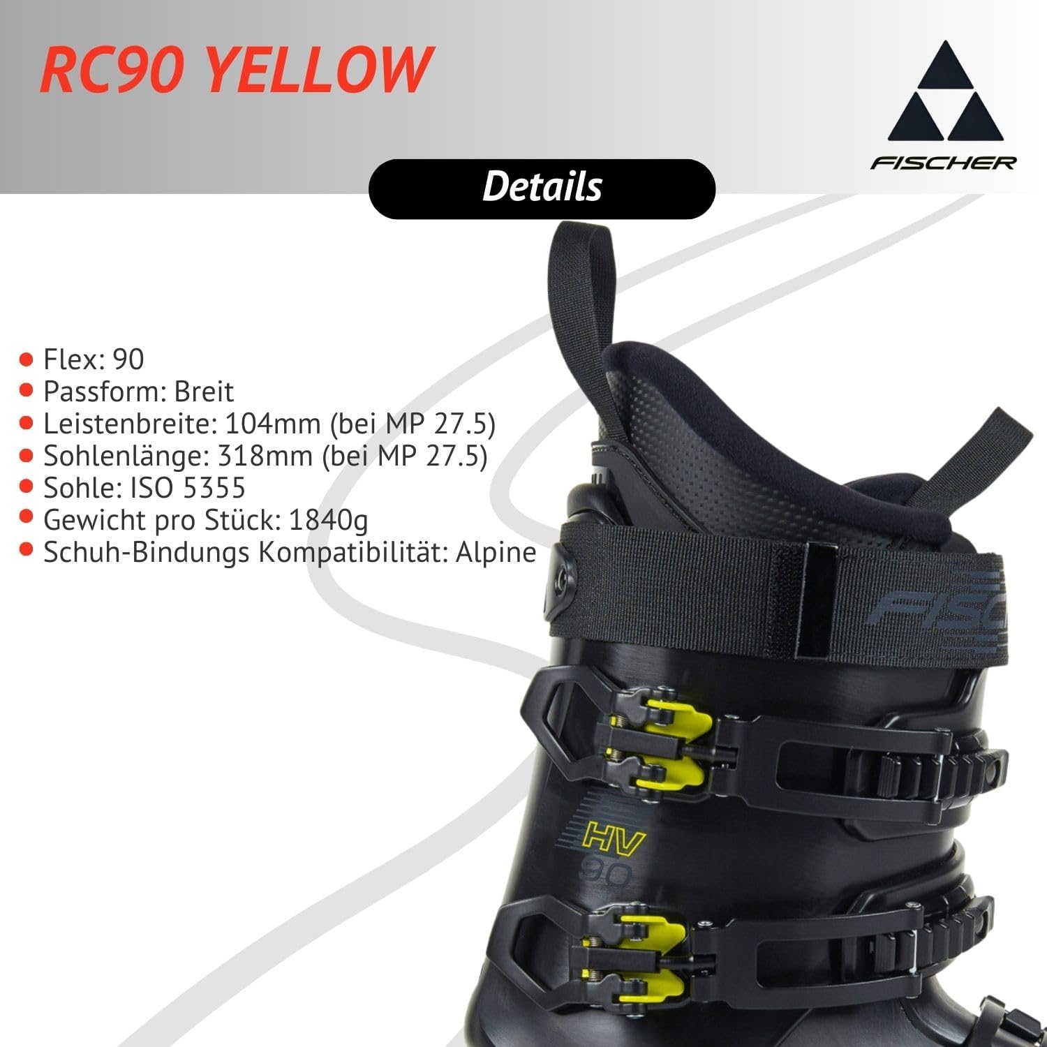 Skischuhe Skistiefel Alpinskischuhe Alpin-Skistiefel Alpinstiefel - Fischer RC One 9.0 - Flex 90 - Einsteiger bis Gute Skifahrer