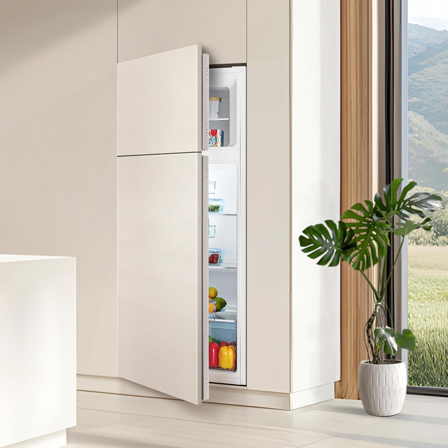 Hisense RI1P205NEWE - Doppia porta altezza 145cm, classe E, Statico, cavità 205lt, 1 cassetto, 39db (C), porte reversibili