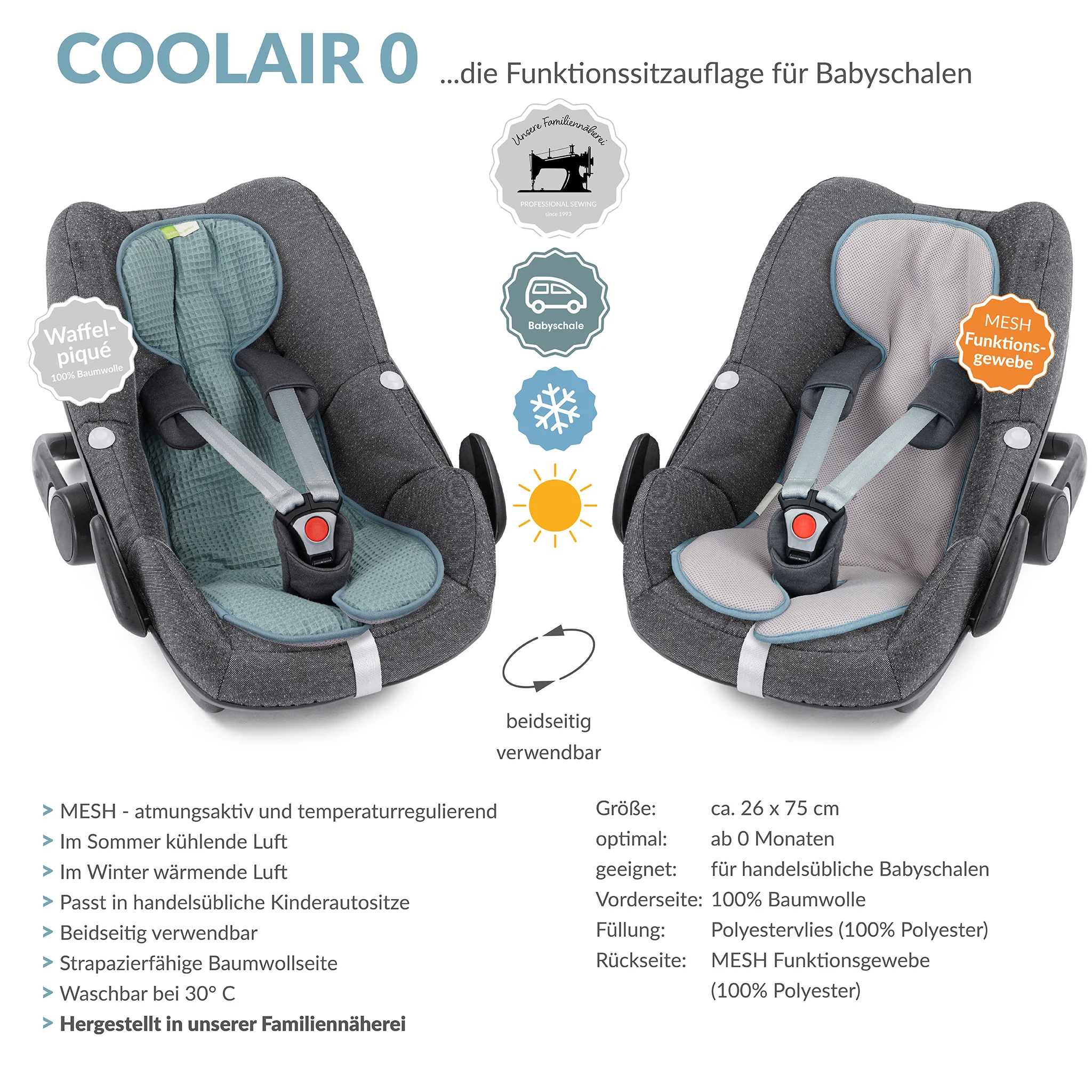 COOLAIR 0 die Sitzuaflage f��r Babyschale