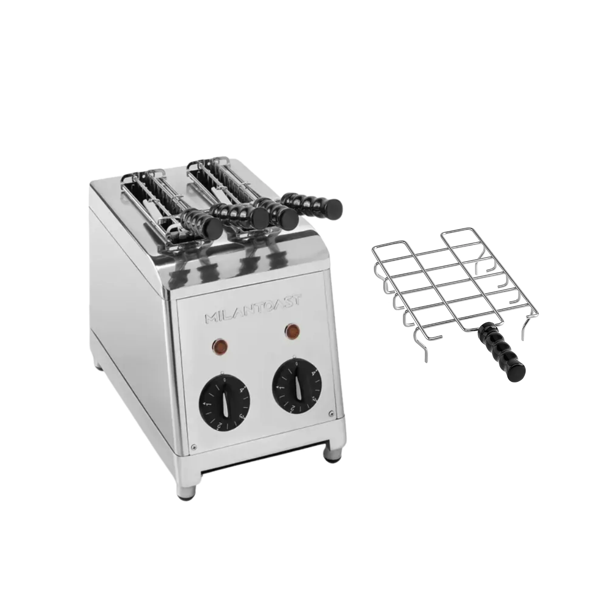 Milantoast Tostapane 2 Fette con Pinze e Accessorio per Panini