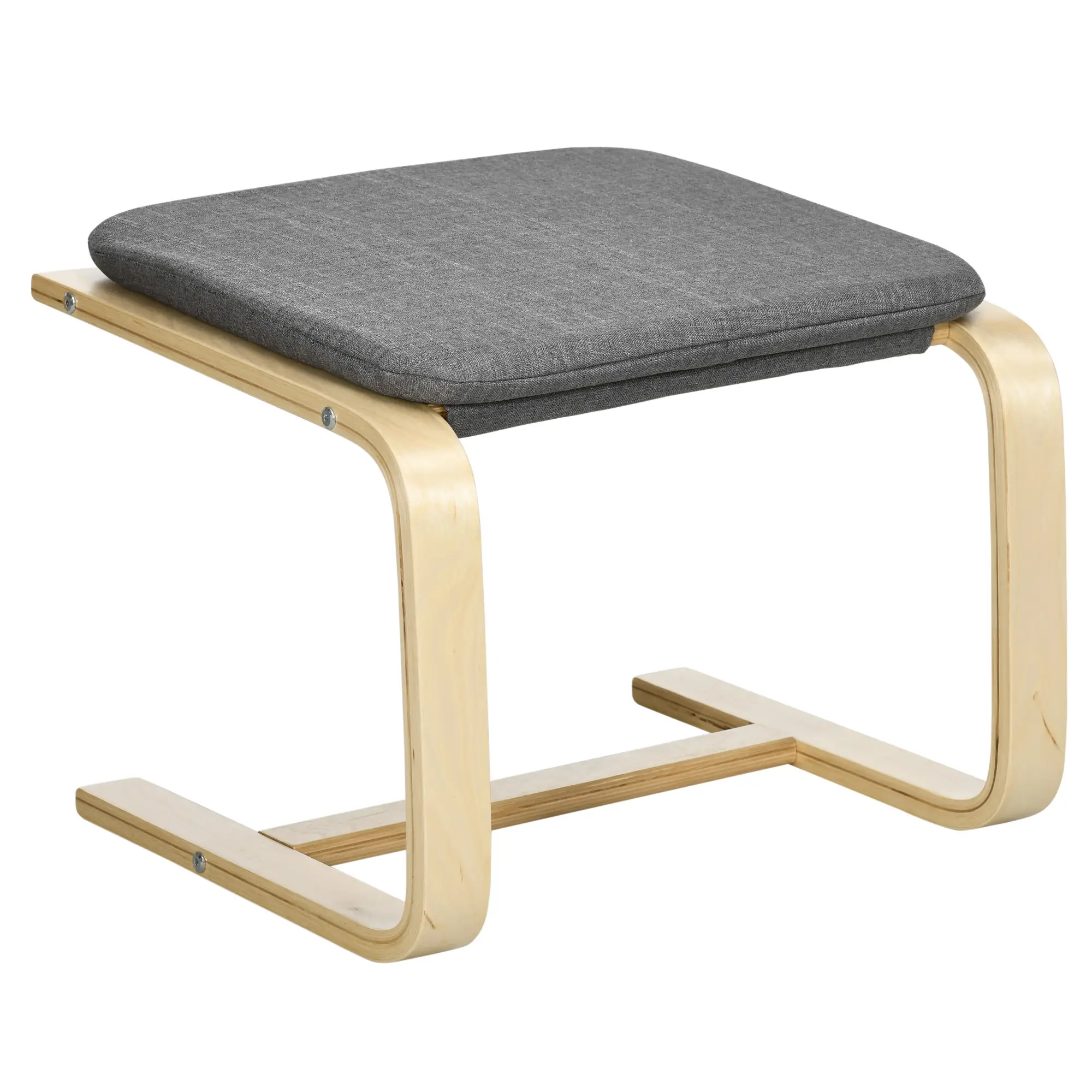 HOMCOM Relaxsessel mit Fußhocker, Leinenbezug Grau, 66,5×80×99 cm