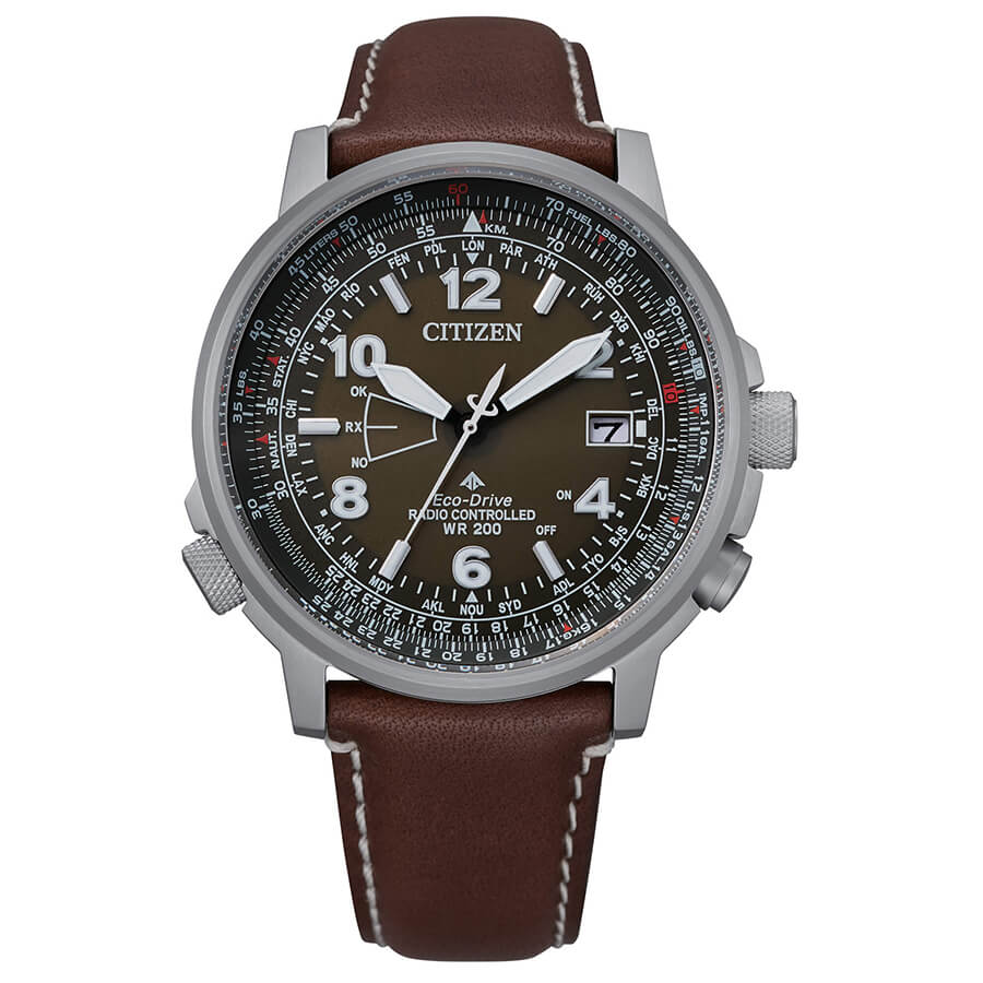 Orologio Citizen CB0240-29X Pilot pelle brown