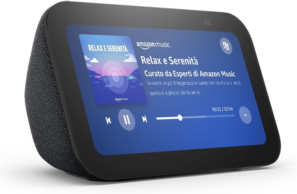 Echo Show 5 (Ultimo modello) | Schermo touch intelligente e compatto, con Alexa: controllo della Casa Intelligente e molto altro | Antracite