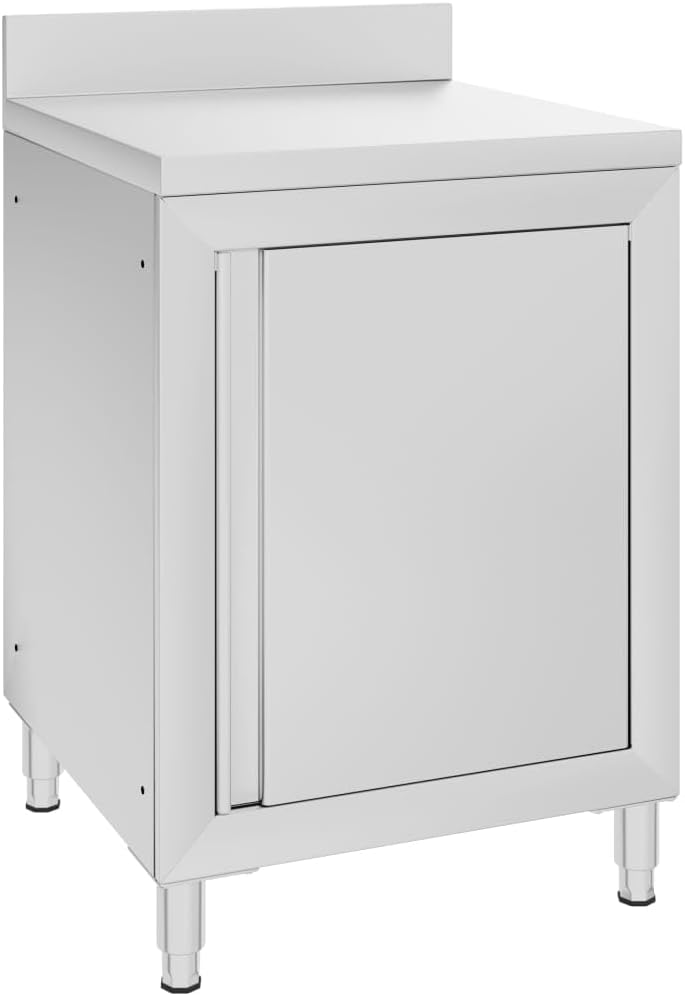 vidaXL Mobiletto da Cucina Commerciale in Acciaio Inox 60x60x96 cm