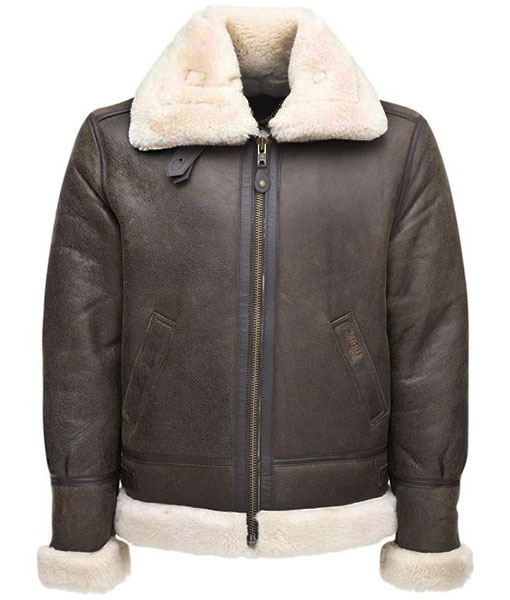 Men’s Brown Shearling Aviator Jacket